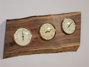 Figured Blackwood with Barometer, Thermometer and Hydrometer